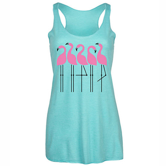 Other - *3/$25* Tahiti Blue Flamingos Racerback Tank